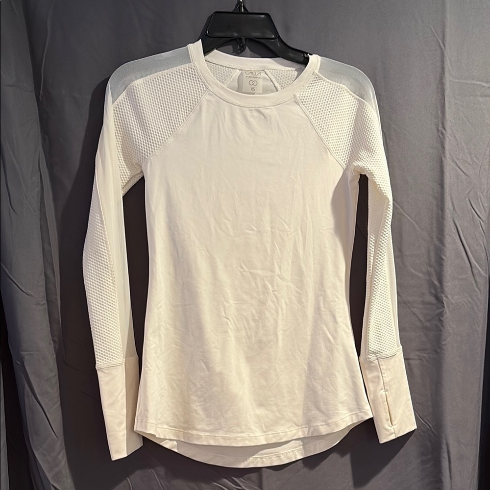 CALIA by Carrie Underwood white Mesh Sleeve Sweatshirt
